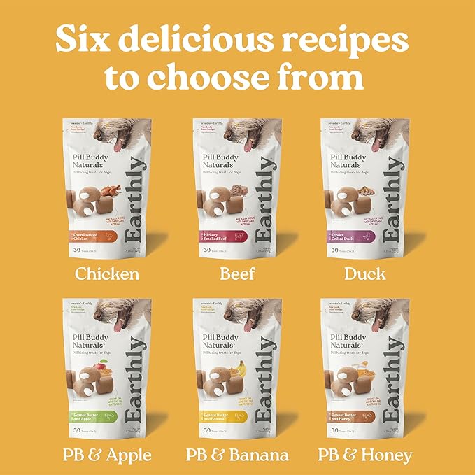 Presidio Pill Buddy Naturals - Beef Recipe Pill Hiding Treats for Dogs - Make A Perfect Pill Concealing Pocket Or Pouch for Any Size Medication - 30 Servings