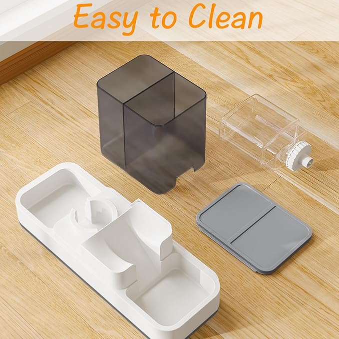 Tfwadmx Automatic Cat Food and Water Dispenser Gravity Dog Feeder Auto Cat Feeder 2 in 1 Pet Food Dispenser for Cats Small Dogs(Grey)