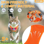 BEAUTYZOO Cat Harness and Leash Escape Proof for Walking[MAX Safety Upgrade]- Neck Release Adjustable Harness for Cats Puppy,Soft Comfortable Lightweight & Reflective Travel Kitten Harness for Outdoor