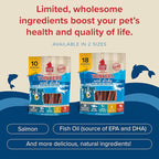 Plato Pet Treats Air Dried Dog Treats Salmon Thinkers Sticks, Natural Dog Treats, Real Meat, Air Dried, Made in the USA, 10oz