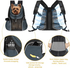 WOYYHO Pet Dog Carrier Backpack Small Dog Front Backpack Ventilated Mesh Dog Travel Back Pack with Safety Belt for Travel Hiking Cycling Outdoor Adventures (Size L: 10-14 lbs, Dark Gray)