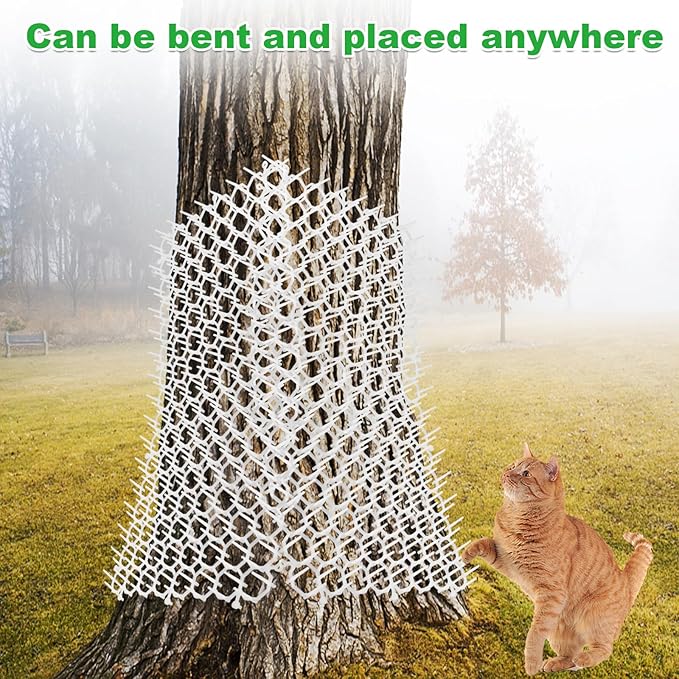 16PCS Cat Scat Mat 16x11 Cat Spike Keep Cats Out of Yard Permanently, Scat Mat with Spiked Outdoor Garden Indoor Furniture, Plastic Anti Digging for Dogs Deterrent, White Cat Deterrent for Counter