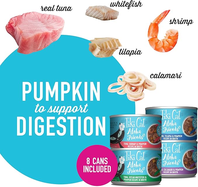 Tiki Cat Aloha Friends Tuna Wet Food Variety Pack, 5.5 oz., Count of 8