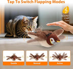 SKIPDAWG PETGEEK Flapping & Chirping Bird Cat Toy for Indoor Cats with Catnip, USB Rechargeable Motion Activated, Interactive Beating Wings Cat Toy, Hanging Flapping Bird for Cats (No Fly)