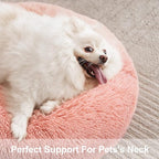 MIXJOY Orthopedic Dog Bed Comfortable Donut Cuddler Round Pet Beds Ultra Soft Washable Dog and Cat Cushion Bed (20''/23''/30'') (23'', Pink)
