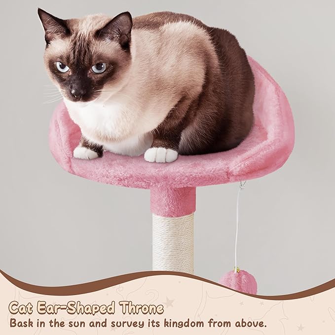 Yaheetech 63.5″ H Cat Tree, Multi Level Cat Tree Condo with Basket Hammock Scratching Post, Cat Furniture for Indoor Cats