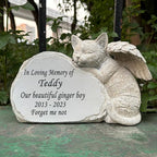 Personalized Cat Headstone,Custom Engraved Pet Memorial Stone for Cats, Durable Resin Cat Grave Marker with Heartfelt Designs,Memorial Gift for Cat Lovers