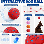 Dog Balls: Interactive Dog Ball Auto Rolling - Interactive Dog Toys for Aggressive Chewers - Bouncy & Throwable, Type-C Rechargeable, Washable, for Small & Medium & Large Dogs – Red