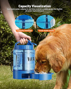 Portable Dog Water Bottle Bowl - 77 oz Travel Water Bowl Dispenser for Dogs Leak Proof, Suitable for Large Pet Drinking, A Must Have for Outdoor, Camping, Walking, Beach, Hunting Other Scenes （Blue）