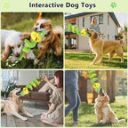 Squeaky Dog Toys for Large Dogs, Interactive Tug of War Puppy Toys with Pull Rope, Stuffed Pet Dog Toys with Soft Fabric Suitable for Small, Medium and Big Dogs