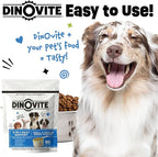 Dinovite 3 in 1 Probiotic for Puppies, Skin & Coat, Digestive Health & Joint Relief, Dog Food Toppers, Salmon Oil, Glucosamine, Allergy Relief & Itch Relief Skin Care, 90 Servings (Puppy)