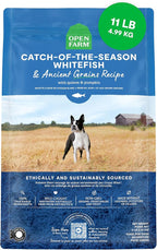 Open Farm Catch-of-The-Season Whitefish & Ancient Grains Dry Dog Food, Wild-Caught Whitefish Recipe with Wholesome Grains and No Artificial Flavors or Preservatives, 11 lbs
