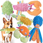 5 Pack Dog Squeaky Toys Bulk Set,Puppy Teething Chew Pet Dog Toy for Large Medium Small Dogs,Soft Plush Stuffed Crinkle Sound Interactive Fun for Puppy