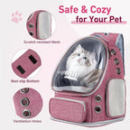 Cat Backpack Carrier with Bubble Window, Breathable & Foldable Pet Travel Carrier for Small Dogs and Cats, Airline-Approved for Hiking & Outdoor Use