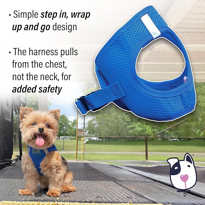 Doggie Design Dog Harness - No Choke Dog Harness, Dog Vest, Mesh Polyester, Pet Harness, Simple Step in and Go Design, Harness for Dog - Cobalt Blue, S