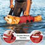 Kuoser Dog Life Jacket High Flotation, Reflective Dogs Life Vest for Swimming Boating, Adjustable Small Medium Large Dog lifejacket, Lightweight Dogs Life Preserver Rescue Handle Spring Summer Pool