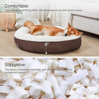 Love's cabin Round Donut Cat and Dog Cushion Bed, 30in Pet Bed for Medium or Large Dogs, Anti-Slip & Water-Resistant Bottom, Soft Durable Fabric Pet beds, Washable Calming Cat & Dog Bed Brown