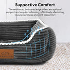 Cat Dog Bed for Pets, Rectangle Pet Bed Gift for Puppy and Kitten, Machine Washable Calming Fluffy Pet Couch Sofa for Indoor Outdoor, Portable Soft Cat Bed with Non-Slip Bottom (Small, Dark Grey)