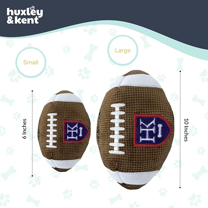 Huxley & Kent Funny Dog Toy w/Squeaker – Power Plush Squeaky Dog Toys for Small, Medium & Large Dogs – Soft Stuffed Animal for Indoor Play & Fetch - HK Football, Small