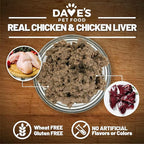 Dave's Pet Food Grain Free Wet Dog Food (95% Chicken & Chicken Liver), Made in USA Single-Source Protein, Limited Ingredients, 12.5 oz Cans (12 Pack)