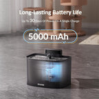 PET LAYSON Pumpless Cat Water Fountain, Smart Cordless Fountains Battery Operated, 3.6L/122oz with Maglev Valve Technology Rechargeable Water Dispenser for Cat &Dog, 2 Filters,2 Nozzles(Black, M1)