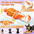 Dog Chew Toys for Aggressive Chewers: Squeaky Dog Toy to Keep Them Busy, Reduce Boredom and Consume Energy for Medium, Large Breed(Orange)