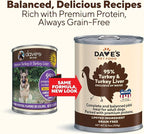 Dave's Pet Food Grain Free Wet Dog Food (95% Turkey & Turkey Liver), Made in USA Single-Source Protein, Limited Ingredients, 12.5 oz Cans (12 Pack)