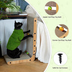 Nekosan Cat Scratcher, L-Shaped Cat Scratching Post, for Wall and Couch Protection, Cat Scratching Board with 2 Cat Ball Toys for Indoor Cats, Large