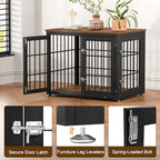 32 Inch Heavy Duty Dog Crate Furniture for Medium and Small Dogs, Decorative Pet House End Table, Wooden Cage Kennel Furniture Indoor, Rustic Brown