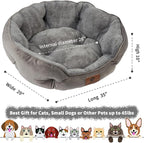 Asvin Large Dog Bed for Large Dogs, Cat Beds for Indoor Cats, Pet Bed for Puppy and Kitty, Extra Soft & Machine Washable with Anti-Slip & Water-Resistant Oxford Bottom, Grey, 35 inches