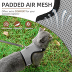 PUPTECK Soft Mesh Cat Vest Harness and Leash Set Puppy Padded Pet Harnesses Escape Proof for Cats Small Dogs Rabbits Bunny, Grey S