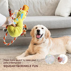 Tug of War Dog Toy, Squeaky Dog Toys Interactive Duck Puppy Toys to Keep Them Busy