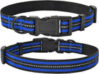 Mile High Life Reflective Dog Collar | Nylon Pet Collars wiith Buckle | Light Weight Puppy Collars | Blue Dog Collars for Small Dogs (Blue, X-S)