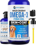 Omega 3 Fish Oil for Dogs - Better Than Salmon Oil - Dog Fish Oil Supplement to Reduce Shedding & Itching - Supports Joints, Brain, and Heart Health - Skin and Coat Supplement - Liquid Fish Oil