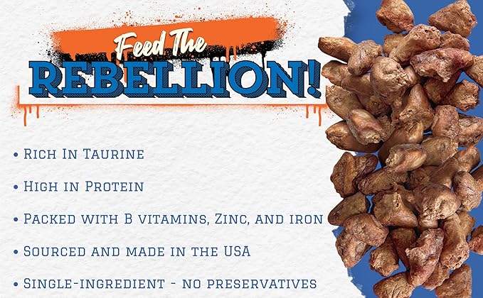 Freeze Dried Chicken Hearts for Dogs & Cats – Single Ingredient Dog Treats – USA Sourced & Made – High Protein, All Natural, Grain Free – Raw Freeze-Dried Training Treats (3oz)