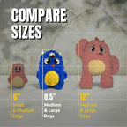 Bite Force - Durable & Strong Dog Toy Blue Furocious Frank Monster with Squeaker, Kevlar-Reinforced Seams for Aggressive chewers.