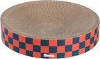CSR1010D Nelson 20.13" Modern Cardboard Round Bowl Cat Scratcher with Catnip, Berry Cherry