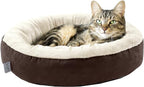 Love's cabin Round Donut Cat and Dog Cushion Bed, 20in Pet Bed for Cats or Small Dogs, Anti-Slip & Water-Resistant Bottom, Super Soft Durable Fabric Pet Beds, Washable Luxury Cat & Dog Bed Brown