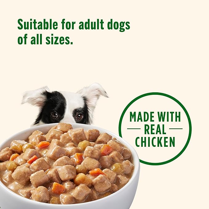 Nutrish Rachael Ray Wet Dog Food Chunks in Gravy Real Chicken & Veggies Recipe, 13 oz. Can, 12 Count