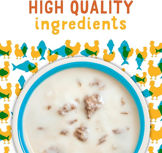 Friskies Purina Grain Free Wet Cat Food Lickable Cat Treats Variety Pack, Lil' Soups With Salmon, Tuna or Shrimp - (Pack of 30) 1.2 oz. Cups