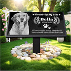 Personalized Pet Memorial Stone, Weatherproof Granite Dog Headstone - Custom Grave Marker for Dogs&Cats Engraved with Photo Name Date,Memorial Stones for Memory Garden