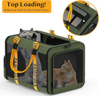 PAWZIDEA Expandable Large Pet Carrier, 24"X16"X16" Cat Carrier for 2 Cats, Collapsible Dog Travel Crate for Small Medium Dog, Soft-Sided Car Seat Cage Bag w/XL Storage Pocket, ID Card, Shoulder Strap