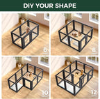 FXW AuraSpace Acrylic Indoor Dog Playpen for Puppies and Small Dogs, 24 Inch, 6 Panels, Black