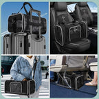 Petskd Pet Carrier 17x12x8.5 JetBlue Allegiant Airline Approved,Pet Travel Carrier Bag for Small Cats and Dogs, Soft Dog Carrier for 1-8 LBS Pets,Dog Cat Carrier with Safety Lock Zipper(Black)