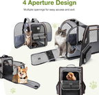 Lekebobor Large Cat Backpack Carrier Expandable Pet Carrier Backpack for Small Dogs Medium Cats Fit Up to 18 Lbs, Dog Backpack Carrier, Foldable Puppy Backpack Carrier for Travel, Hiking,Grey