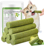 HavenJanny 50g Cat Grass Teething Stick, Freezed Drying Cat Grass Sticks Snacks for Cats, Edible Cat Treats for Teeth Cleaning and Hairball Removal