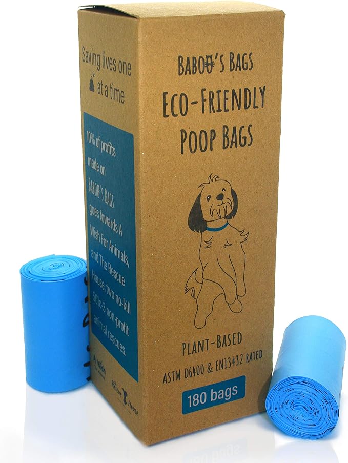180 Biodegradable Poop Bags for Dogs, ⁣⁣⁣Cornstarch-Based Home Compostable Pet Waste Bags, Eco-Friendly Cat Litter Bags Refill, ASTM D6400⁣⁣ EN13432 Certified