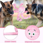 Dog Squeaky Toys Octopus - Tough Plush Large Medium & Small Dog Toys - Stuffed Animals Puppy Toys (Octopus Pink)