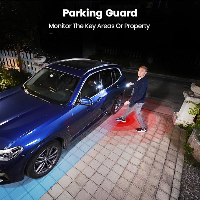 aosu 3K Wired Security Camera Outdoor - Smart 24/7 Recording WiFi Camera for Home Security w/Sound Light Alerts, 360° View, Auto-Tracking, Camara de Seguridad para Casa