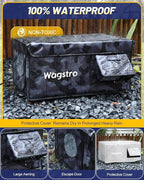 Heated Cat House for Outside, Waterproof Awning & Escape Door Heated Cat Houses for Indoor/Outdoor Cats in Winter, Elevated & Insulated Outdoor Cat Shelter for Feral Cat(Black Camo, 25"x16"x12")